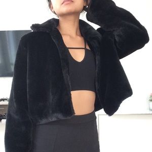 Black Faux Fur Coat